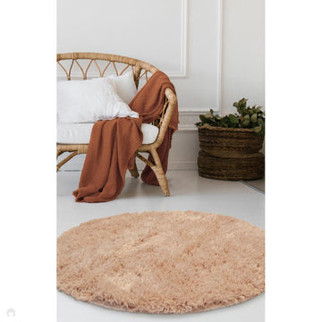 Soft Washable Cosy Champagne Round Rug-Melrose-Rug Love - The Most Loved Rug Store